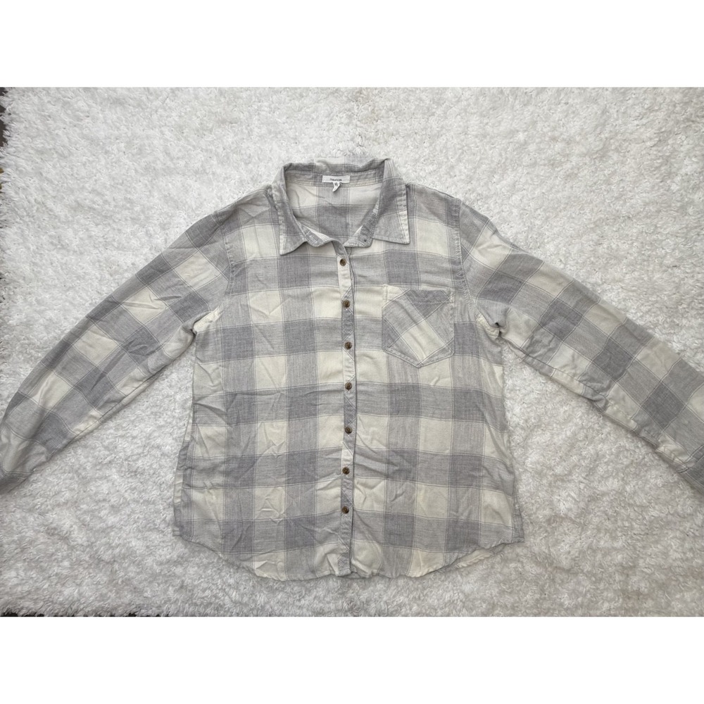 Maurices Plaid Button Down Shirt Blouse Women's L